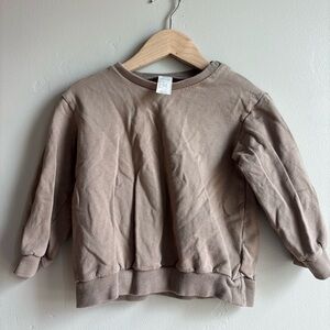 H&M Organic Cotton Toddler Sweatshirt Neutral Beige 2T Cozy Pullover Scandi